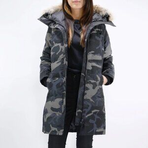CANADA GOOSE BLACK LABEL SHELBOURNE PARKA COAT CAMO CAMOUFLAGE WOMEN'S SMALL